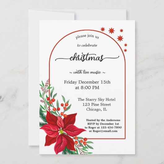 Eenvoudige uitnodiging voor kerstfeestdagen in Ele (Voorkant)