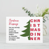 Eenvoudige uitnodiging voor kerstmis (Staand voorkant)