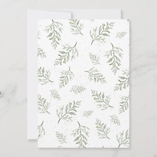 Eenvoudige uitnodiging voor Kerstmis op Evergreen (Achterkant)