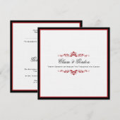 Eenvoudige uitnodiging voor klassieke zwarte en ro (Voorkant / Achterkant)