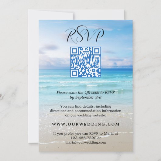 Eenvoudige uitnodiging voor kleurrijke beach QR-br (Achterkant)