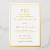 Eenvoudige uitnodiging voor lijst met goudfolie (Voorkant)