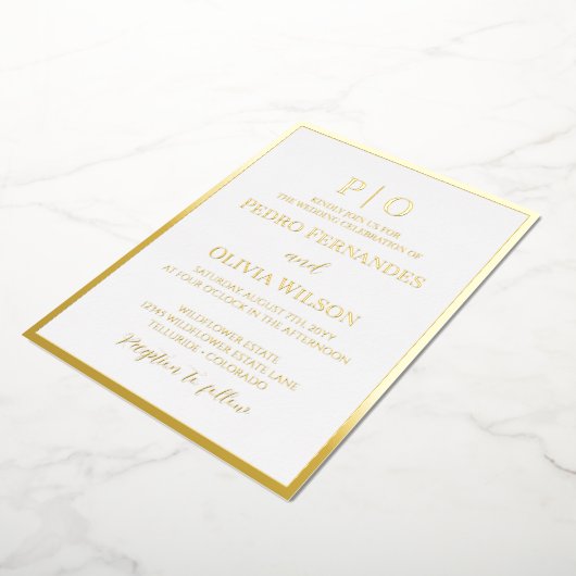 Eenvoudige uitnodiging voor lijst met goudfolie (Gedraaid)