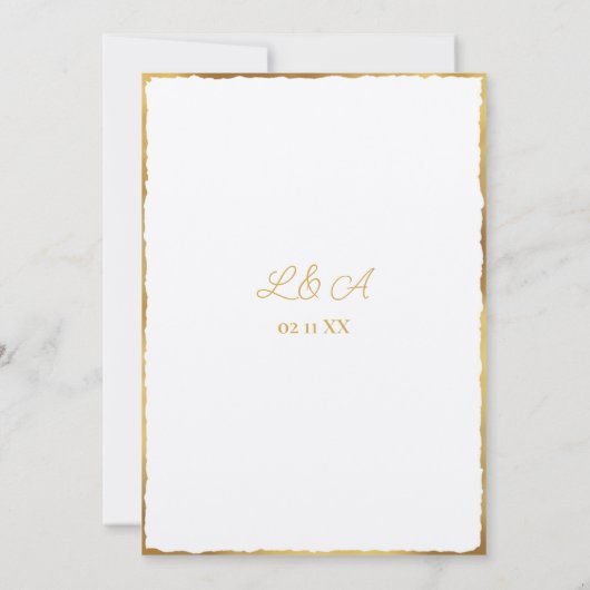 Eenvoudige uitnodiging voor luxe gouden bruiloft (Achterkant)