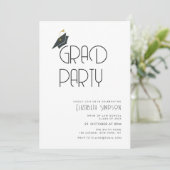 Eenvoudige uitnodiging voor minimale tekstgraduati (Staand voorkant)