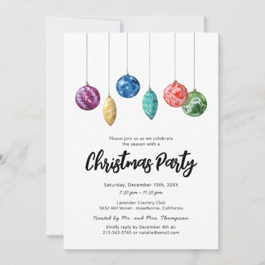 Eenvoudige uitnodiging voor moderne kerstfeestdage (Voorkant)