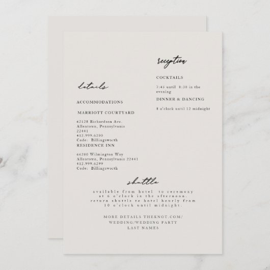 Eenvoudige uitnodiging voor moderne weddenschappen (Voorkant / Achterkant)