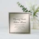 Eenvoudige uitnodiging voor moderne, zwarte en zil (Staand voorkant)