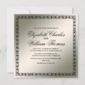 Eenvoudige uitnodiging voor moderne, zwarte en zil (Voorkant)