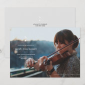 Eenvoudige uitnodiging voor Music Major Afstuderen (Voorkant / Achterkant)