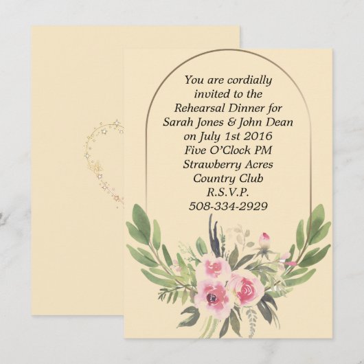 Eenvoudige uitnodiging voor proefdiners (Voorkant / Achterkant)