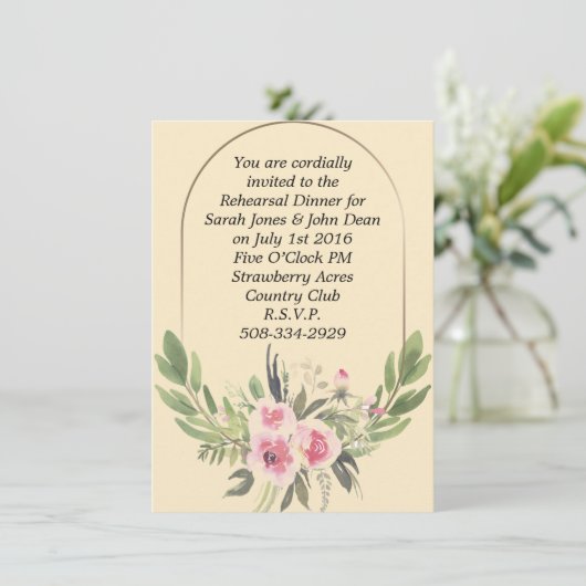 Eenvoudige uitnodiging voor proefdiners (Staand voorkant)