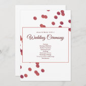 Eenvoudige uitnodiging voor rode en witte bruiloft (Voorkant / Achterkant)