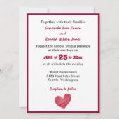 Eenvoudige uitnodiging voor Rode Heart Weddenschap (Voorkant)