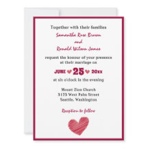 Eenvoudige uitnodiging voor Rode Heart Weddenschap