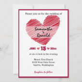 Eenvoudige uitnodiging voor Rode Heart Weddenschap (Voorkant)