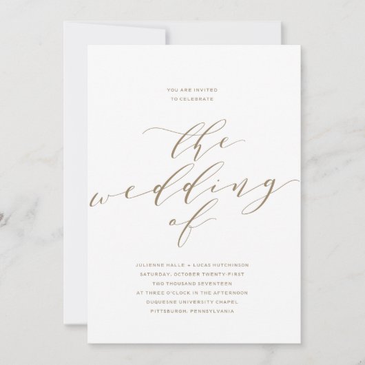 Eenvoudige uitnodiging voor Romance kalligrafie (Voorkant)