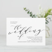 Eenvoudige uitnodiging voor Romance kalligrafie (Staand voorkant)