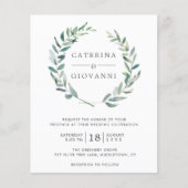 Eenvoudige uitnodiging voor Rustic Greenery Budget (Voorkant)