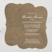 Eenvoudige uitnodiging voor Rustige Burlap Bridal- (Voorkant / Achterkant)