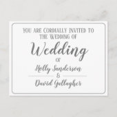 Eenvoudige uitnodiging voor Silver Grey & White We (Voorkant)