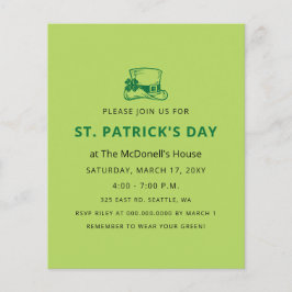 Eenvoudige uitnodiging voor St. Patricks Day