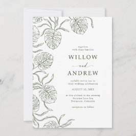 Eenvoudige uitnodiging voor Tropical Wedding