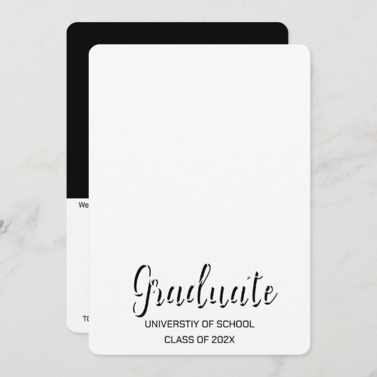 Eenvoudige uitnodiging voor twee foto-Afstuderen (Voorkant / Achterkant)