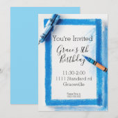 Eenvoudige uitnodiging voor verjaardagsfeestje voo (Voorkant / Achterkant)