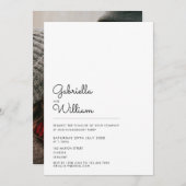 Eenvoudige uitnodiging voor Verloving via zwart-wi (Voorkant / Achterkant)