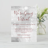 Eenvoudige uitnodiging voor virtuele bruiloft (Staand voorkant)