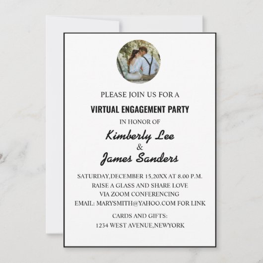 Eenvoudige uitnodiging voor virtuele fotoservice (Voorkant)