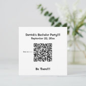 Eenvoudige uitnodiging voor vrijgezellenfeest met  (Staand voorkant)