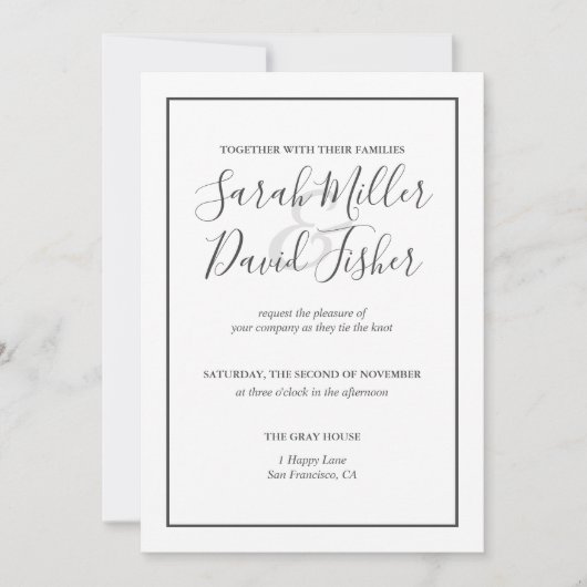 Eenvoudige uitnodiging voor weddenschappen (Voorkant)