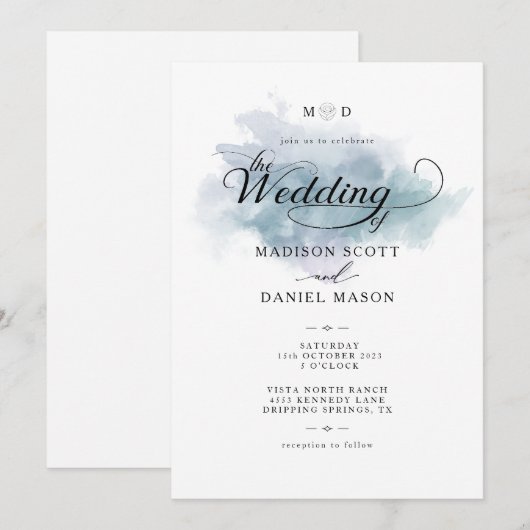 Eenvoudige uitnodiging voor weddenschappen en lega (Voorkant / Achterkant)