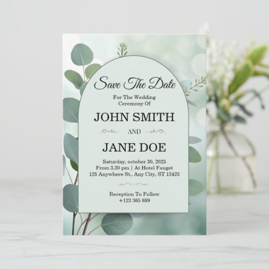 Eenvoudige uitnodiging voor weddenschappen en lega (Staand voorkant)