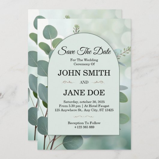 Eenvoudige uitnodiging voor weddenschappen en lega (Voorkant / Achterkant)