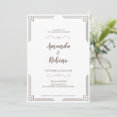 Eenvoudige uitnodiging voor weddenschappen in Eleg (Staand voorkant)