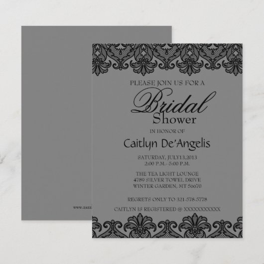 Eenvoudige uitnodiging voor zwarte lade met zwarte (Voorkant / Achterkant)