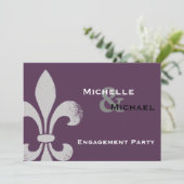 Eenvoudige uitnodigingen van Chic Fleur de Lis Par (Staand voorkant)