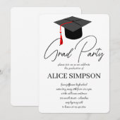 Eenvoudige uitnodigingen van de Graduation Party (Voorkant / Achterkant)