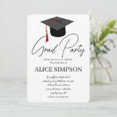 Eenvoudige uitnodigingen van de Graduation Party (Staand voorkant)