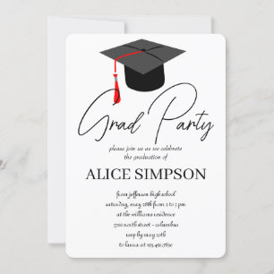 Eenvoudige uitnodigingen van de Graduation Party