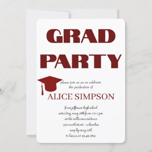 Eenvoudige uitnodigingen van de Graduation Party