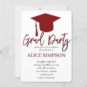 Eenvoudige uitnodigingen van de Graduation Party