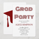 Eenvoudige uitnodigingen van de Graduation Party (Voorkant / Achterkant)