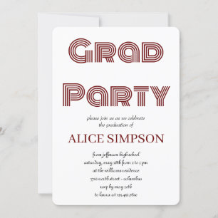 Eenvoudige uitnodigingen van de Graduation Party