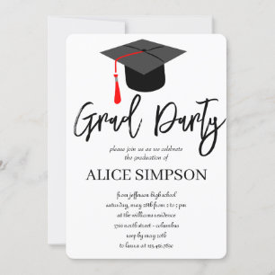 Eenvoudige uitnodigingen van de Graduation Party