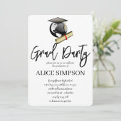 Eenvoudige uitnodigingen van de Graduation Party (Staand voorkant)