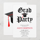 Eenvoudige uitnodigingen van de Graduation Party (Voorkant / Achterkant)